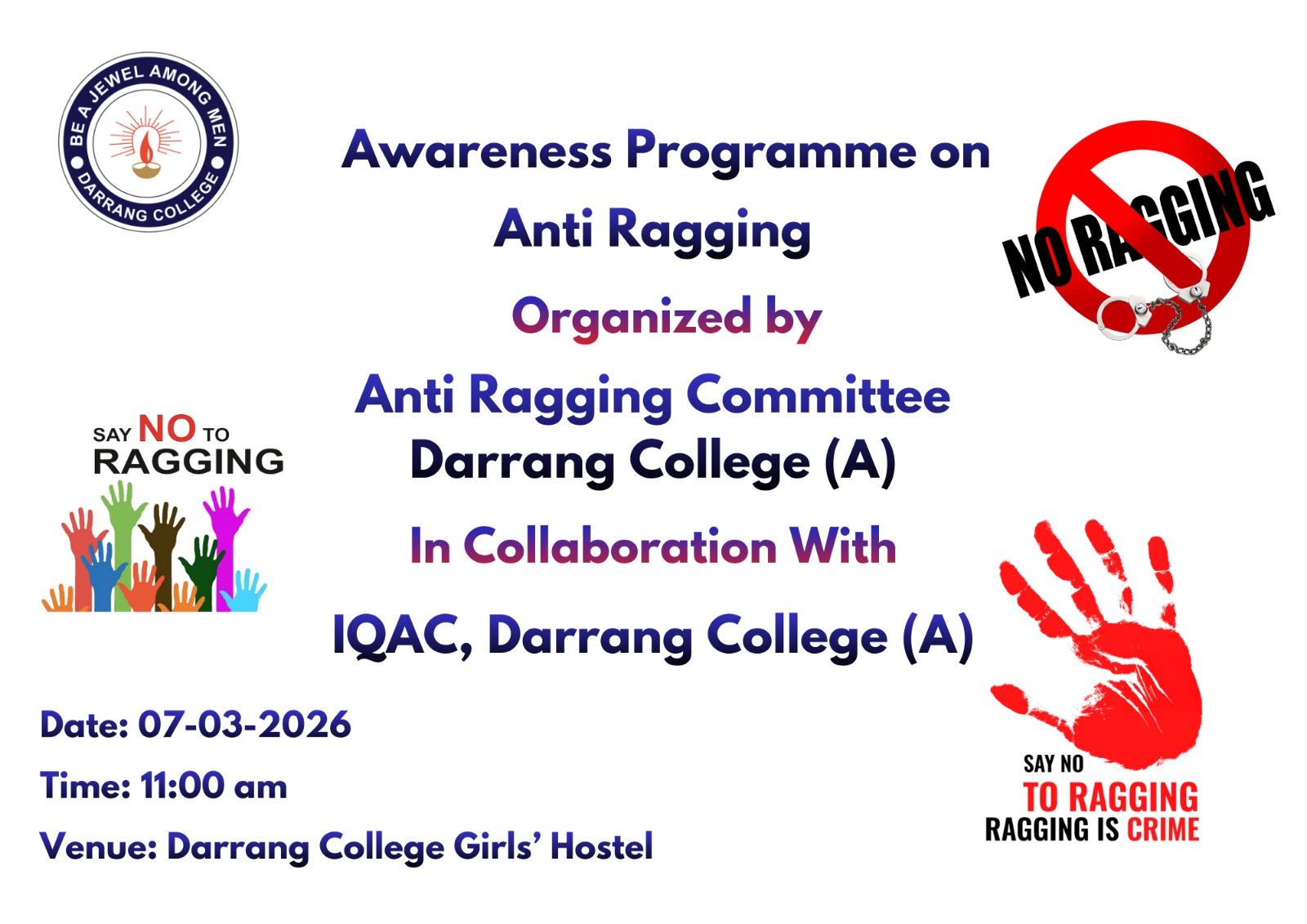 Awareness Programme on Anti Ragging
